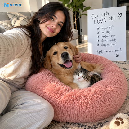 NEVIO™ — Calming Donut Pet Bed Pet Essentials-11