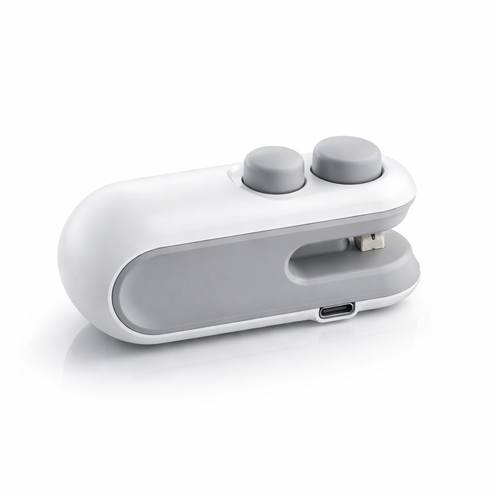 Portable Mini Sealer 2 in 1 Heat Bag Sealing Machine USB Rechargable Heat Sealer Food Storage Sealing Clip Packaging Sealer