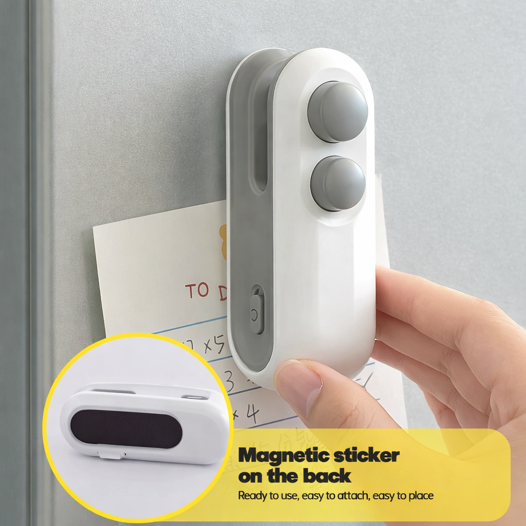 Portable Mini Sealer 2 in 1 Heat Bag Sealing Machine USB Rechargable Heat Sealer Food Storage Sealing Clip Packaging Sealer