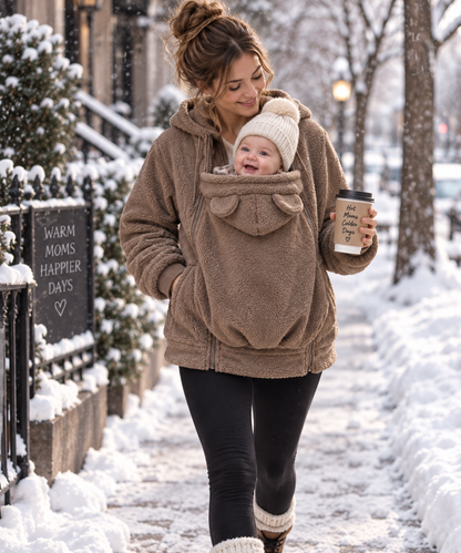 Nevio 2-in-1 Maternity & Babywearing Fleece Jacket – Cozy Pregnancy & Baby Carrier Coat Nevio