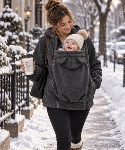 Nevio 2-in-1 Maternity & Babywearing Fleece Jacket – Cozy Pregnancy & Baby Carrier Coat Nevio