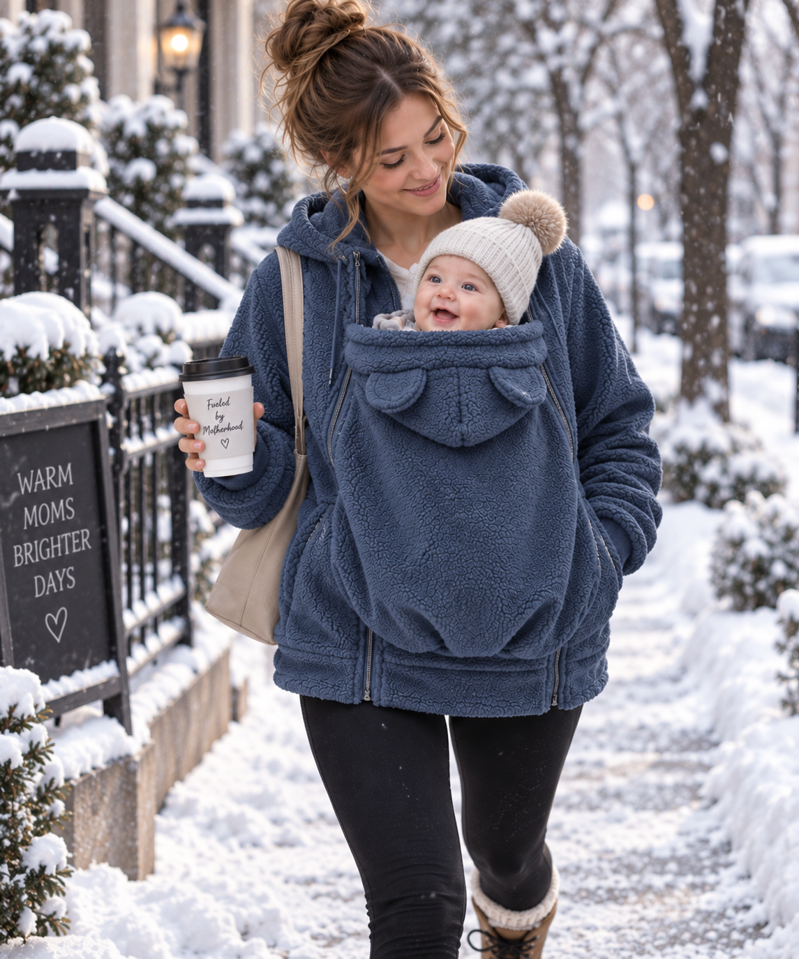 Nevio 2-in-1 Maternity & Babywearing Fleece Jacket – Cozy Pregnancy & Baby Carrier Coat Nevio