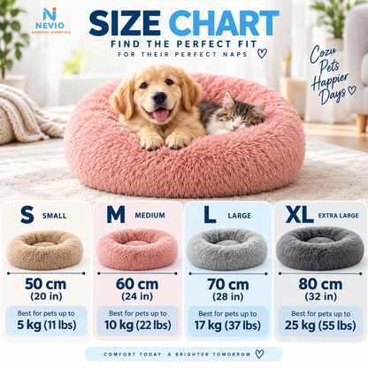 NEVIO™ — Calming Donut Pet Bed Pet Essentials-11