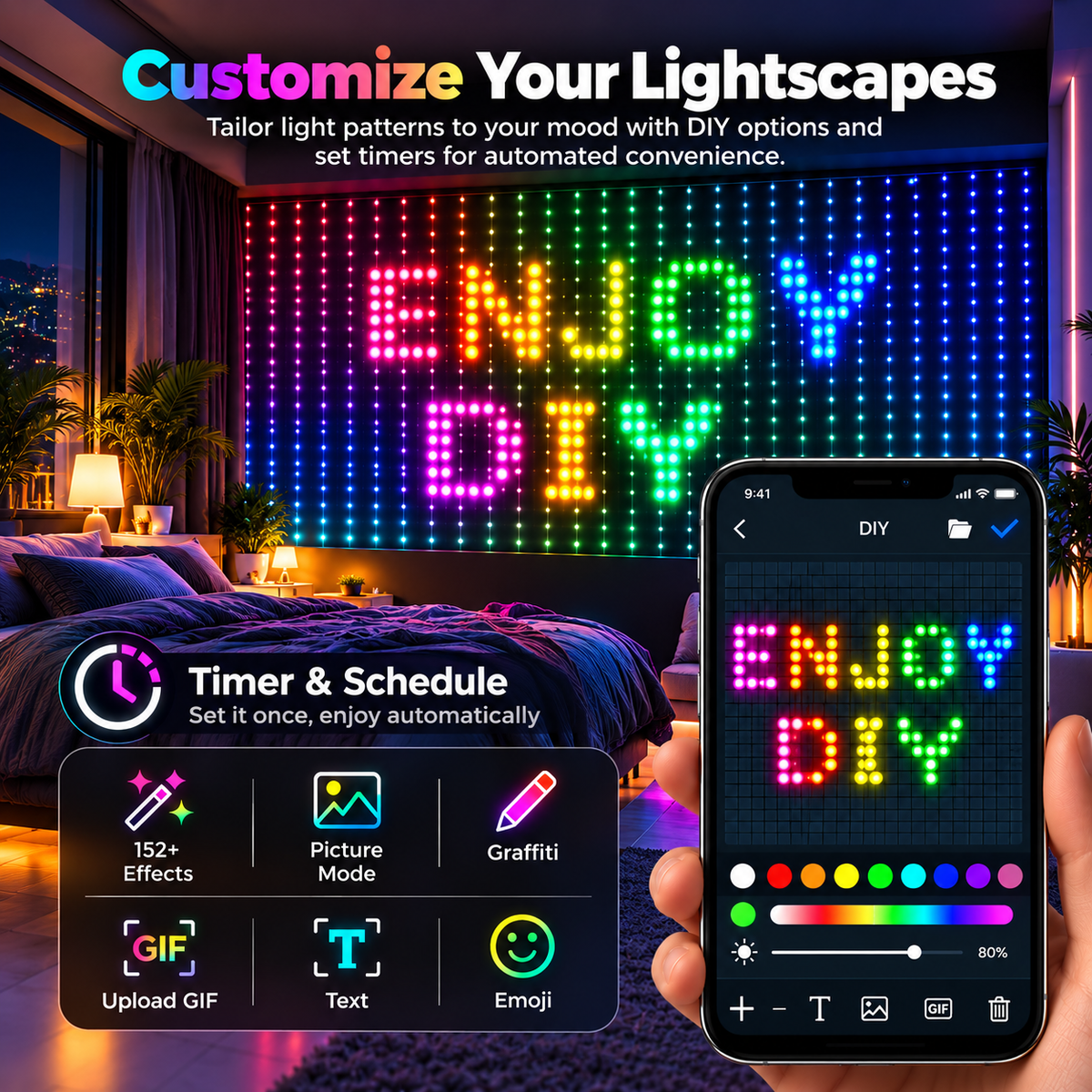 NEVIO™ LumiCurtain Pro - Smart RGB Curtain Lights Nevio