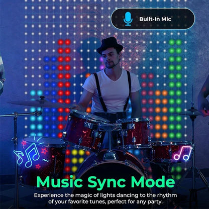 1/2PCS Smart LED Curtain Lights LED Fairy Lights App Control Music Sync DIY Pattern Waterproof for Indoor Outdoor Party Decor Nevio